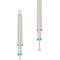 Delmare Enamel & Pearl Dangle Earrings