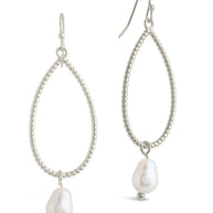 Elyse Pearl & Oval Drop Dangle Earrings
