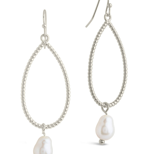 Elyse Pearl & Oval Drop Dangle Earrings