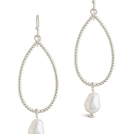Elyse Pearl & Oval Drop Dangle Earrings