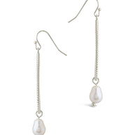 Elyse Pearl & Oval Drop Dangle Earrings