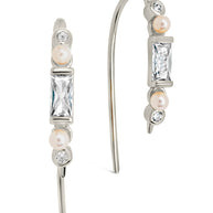 Nadia CZ & Pearl Threader Earrings