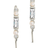 Nadia CZ & Pearl Threader Earrings