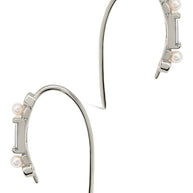 Nadia CZ & Pearl Threader Earrings