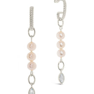 Ivanna CZ Charm Pearl Dangle Earrings