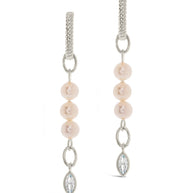 Ivanna CZ Charm Pearl Dangle Earrings
