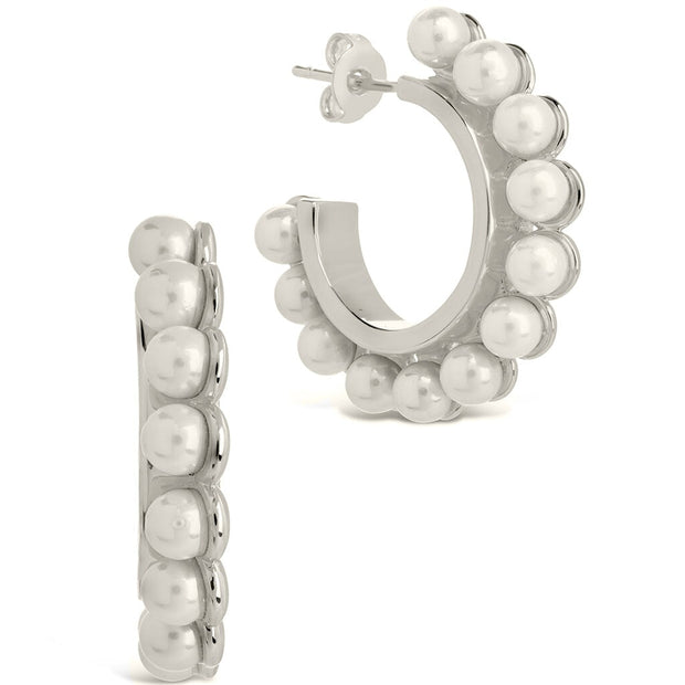 Pearl Bubble Hoop Earrings