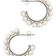 Pearl Bubble Hoop Earrings