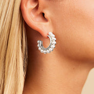 Pearl Bubble Hoop Earrings