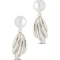 Chérie Pearl Shell Drop Stud Earrings