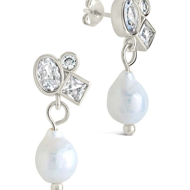 Penny CZ & Pearl Cluster Studs