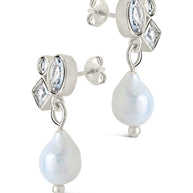 Penny CZ & Pearl Cluster Studs