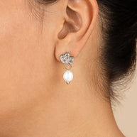 Penny CZ & Pearl Cluster Studs