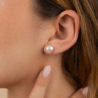 Sterling Silver Baroque Pearl Stud Earrings