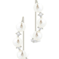 Sterling Silver Siena CZ & Pearl Threader Earrings
