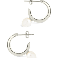 Sterling Silver Micki Pearl Drop Stud Earrings