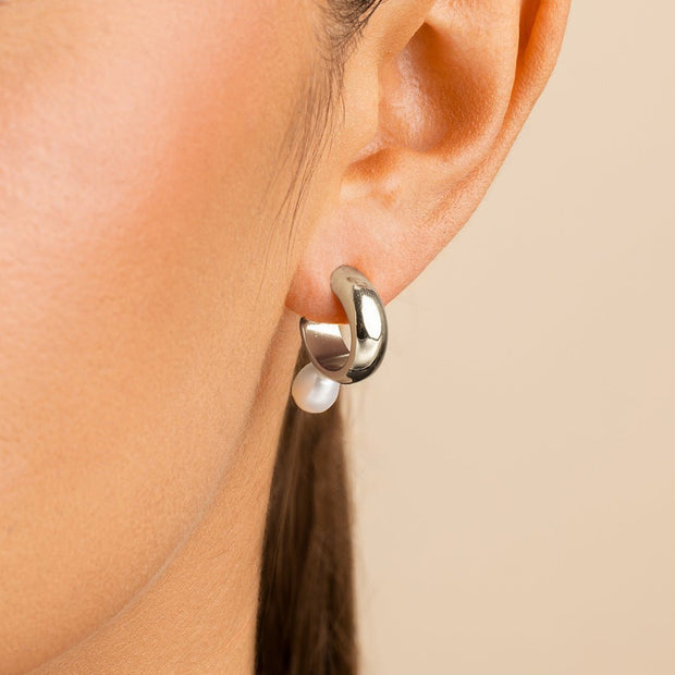 Sterling Silver Micki Pearl Drop Stud Earrings