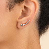 Graduated CZ Crawler Earrings