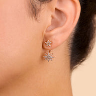 CZ Starburst Jacket Earrings