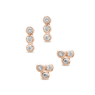Sterling Silver 2pc Bezel Stud Set