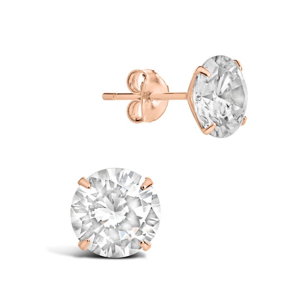 Sterling Silver 8mm CZ Stud Earrings