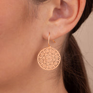 Sterling Silver Round Filigree Dangle Earrings