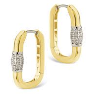 Tanya CZ Dualtone Carabiner Hoops