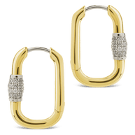 Tanya CZ Dualtone Carabiner Hoops