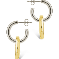 Jemma Two-Tone Double Circle Earrings