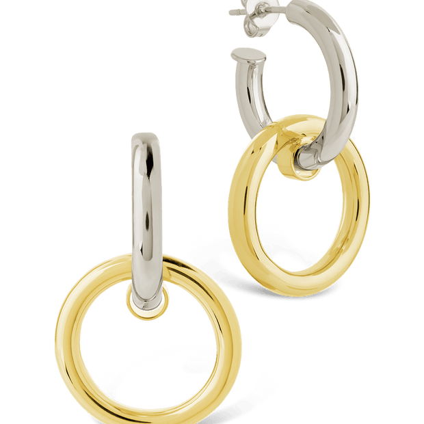 Jemma Two-Tone Double Circle Earrings