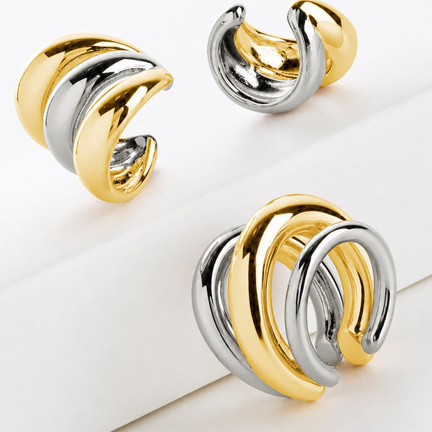 Johanna Two-Tone Interlocking Ear Cuff Set