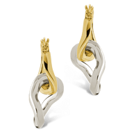 Trudy Dualtone Chainlink Drop Hoops