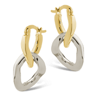 Trudy Dualtone Chainlink Drop Hoops