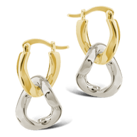 Trudy Dualtone Chainlink Drop Hoops