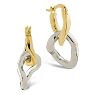 Trudy Dualtone Chainlink Drop Hoops