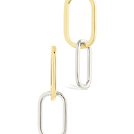 Sterling Silver Raleigh Link Drop Hoops