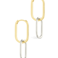 Sterling Silver Raleigh Link Drop Hoops