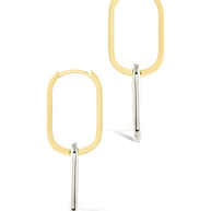 Sterling Silver Raleigh Link Drop Hoops