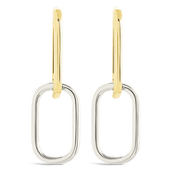 Sterling Silver Raleigh Link Drop Hoops