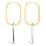 Sterling Silver Raleigh Link Drop Hoops