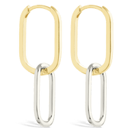 Sterling Silver Raleigh Link Drop Hoops