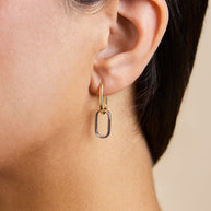 Sterling Silver Raleigh Link Drop Hoops