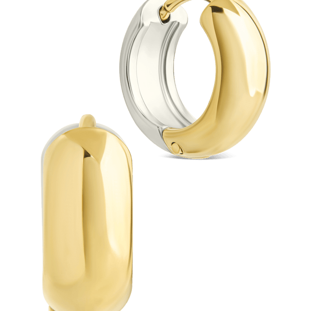 Betina Dual Tone Thick Micro Hoops