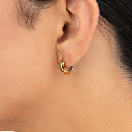 Betina Dual Tone Thick Micro Hoops