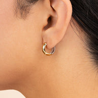 Betina Dual Tone Thick Micro Hoops