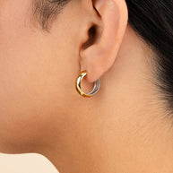 Betina Dual Tone Thick Micro Hoops