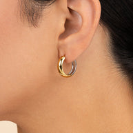 Betina Dual Tone Thick Micro Hoops