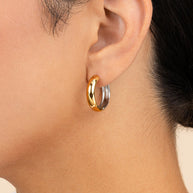 Betina Dual Tone Thick Micro Hoops