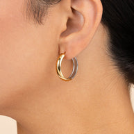 Betina Dual Tone Thick Micro Hoops