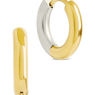 Cinzia Dual Tone Thin Micro Hoops